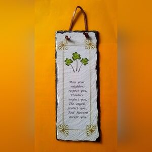 Slate Wall Plaque With Clover